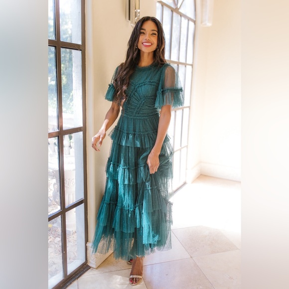 NWT Ivy City Co. Whimsical Dress in Emerald | Size L - Picture 5 of 10